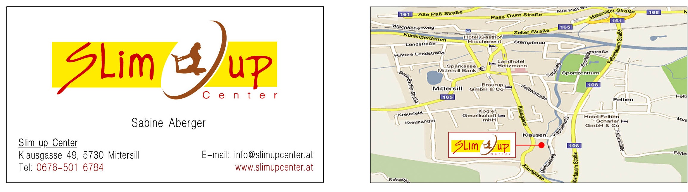 SlimUp Center Visitenkarte und Anfahrt